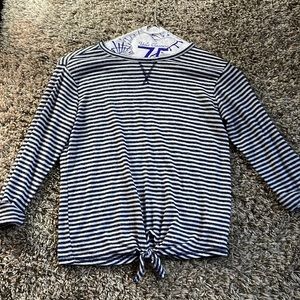 Blue and White Long Sleeve Shirt Youth